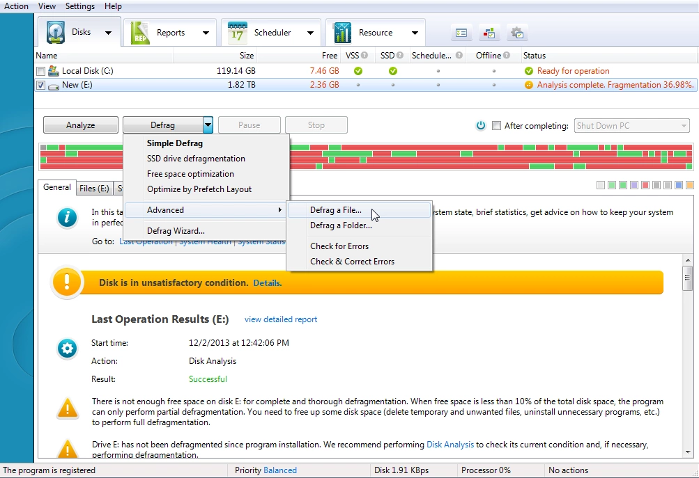 Auslogics Disk Defrag Pro — imagen 1
