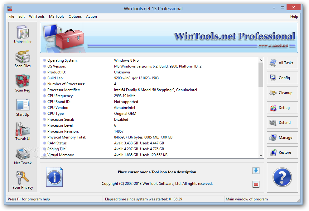 WinTools net Professional — imagen 1